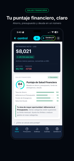Cerebro Control — salud financiera